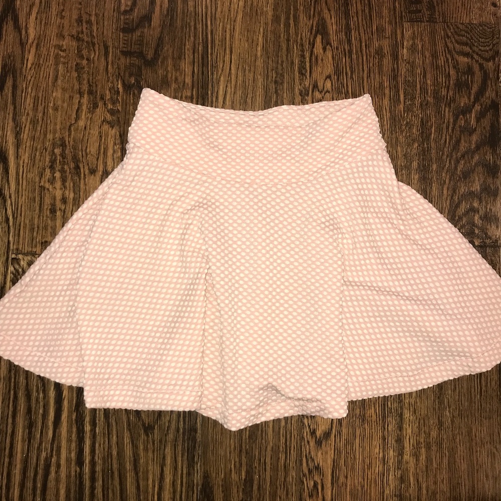 Light pink, polka dot, skater skirt